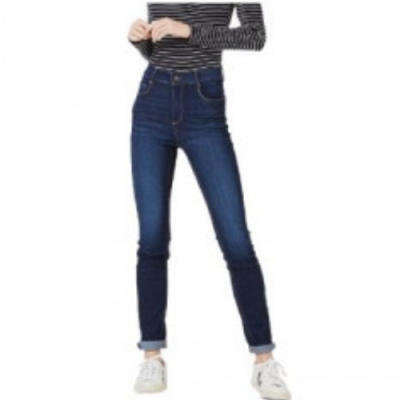 Calça Jeans Feminina Super Skinny Cintura Alta - Azul Escuro